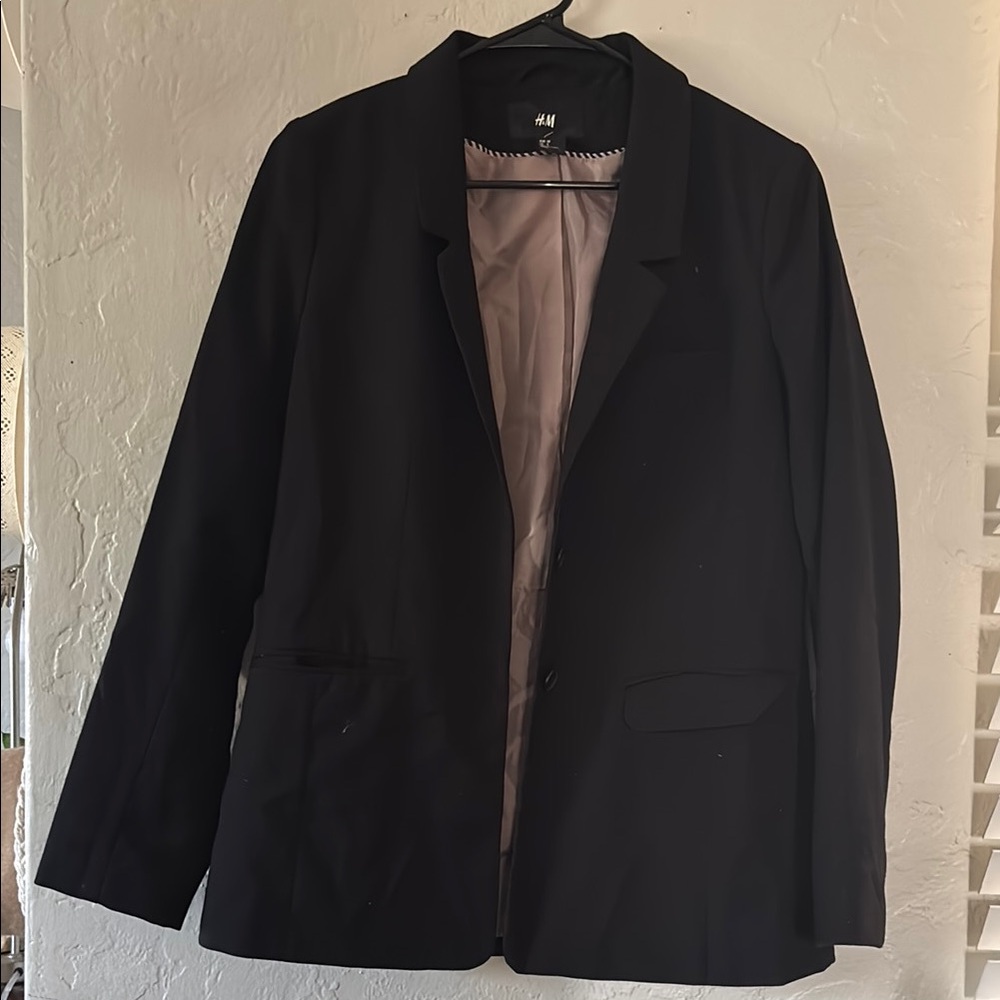 H&M Black Blazer Structured Suit Jacket
